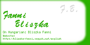 fanni bliszka business card